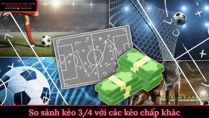 So sánh kèo 3/4 với các kèo chấp khác
