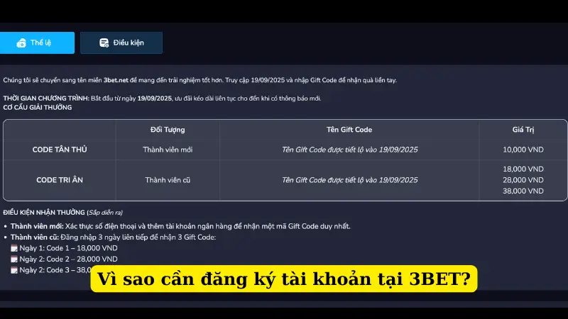 Vì sao cần đăng ký tài khoản tại 3BET?